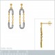 Boucles d'oreilles pendantes Plaqué Or 18 carats et Oxydes Zirconium