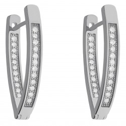 Boucles d'oreilles en Argent 925 rhodié et Oxydes Zirconium