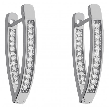 Boucles d'oreilles en Argent 925 rhodié et Oxydes Zirconium