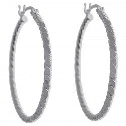 Boucles d'oreilles créoles torsadées 30mm en Argent 925