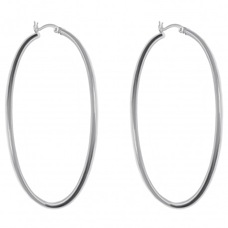 Boucles d'oreilles créoles ovales en Argent 925