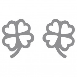 Boucles d'oreilles Trèfle à 4 feuilles en Argent 925 rhodié