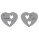 Boucles d'oreilles coeur je t'aime en Argent 925