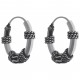 Boucles d'oreilles créoles tribales 12mm en Argent 925