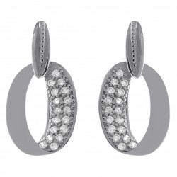 Boucles d'oreilles en Argent 925 rhodié et Oxydes Zirconium