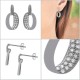 Boucles d'oreilles en Argent 925 rhodié et Oxydes Zirconium