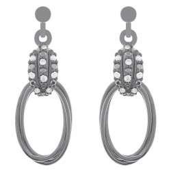 Boucles d'oreilles en Argent 925 rhodié et Oxydes Zirconium