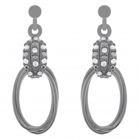 Boucles d'oreilles en Argent 925 rhodié et Oxydes Zirconium