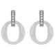 Boucles d'oreilles en Argent 925 rhodié, céramique et Oxydes Zirconium