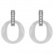 Boucles d'oreilles en Argent 925 rhodié, céramique et Oxydes Zirconium