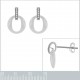 Boucles d'oreilles en Argent 925 rhodié, céramique et Oxydes Zirconium