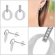 Boucles d'oreilles en Argent 925 rhodié, céramique et Oxydes Zirconium