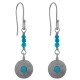 Boucles d'oreilles en Argent 925 et Résine bleue