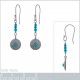 Boucles d'oreilles en Argent 925 et Résine bleue