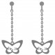 Boucles d'oreilles Papillon en Argent 925 rhodié et Oxydes Zirconium