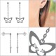 Boucles d'oreilles Papillon en Argent 925 rhodié et Oxydes Zirconium