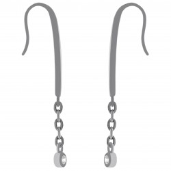 Boucles d'oreilles en Argent 925 rhodié et Oxyde Zirconium