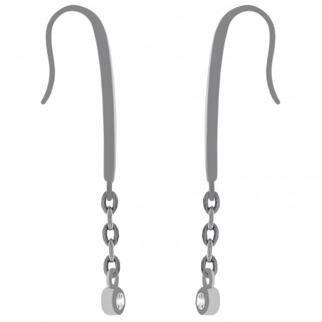 Boucles d'oreilles en Argent 925 rhodié et Oxyde Zirconium