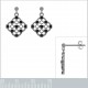 Boucles d'oreilles en Argent 925 rhodié et Oxydes Zirconium noirs