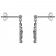 Boucles d'oreilles en Argent 925 rhodié et Oxydes Zirconium noirs