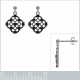 Boucles d'oreilles en Argent 925 rhodié et Oxydes Zirconium noirs