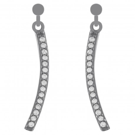 Boucles d'oreilles en Argent 925 rhodié et Oxydes Zirconium