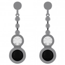 Boucles d'oreilles en Argent 925 rhodié et Oxydes Zirconium