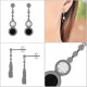 Boucles d'oreilles en Argent 925 rhodié et Oxydes Zirconium