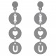 Boucles d'oreilles pendantes I Love You en Argent 925