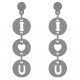 Boucles d'oreilles pendantes I Love You en Argent 925