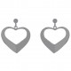 Boucles d'oreilles pendantes Coeur en Argent 925