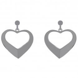 Boucles d'oreilles pendantes Coeur en Argent 925