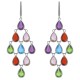 Boucles d'oreilles en Argent 925 rhodié et Oxydes Zirconium multicolores