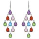 Boucles d'oreilles en Argent 925 rhodié et Oxydes Zirconium multicolores