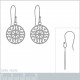 Boucles d'oreilles pendantes en Argent 925