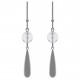 Boucles d'oreilles pendantes en Argent 925 rhodié et Quartz