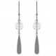 Boucles d'oreilles pendantes en Argent 925 rhodié et Quartz