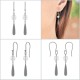 Boucles d'oreilles pendantes en Argent 925 rhodié et Quartz