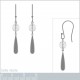 Boucles d'oreilles pendantes en Argent 925 rhodié et Quartz