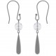 Boucles d'oreilles pendantes en Argent 925 rhodié et Quartz