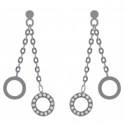 Boucles d'oreilles en Argent 925 rhodié et Oxydes Zirconium