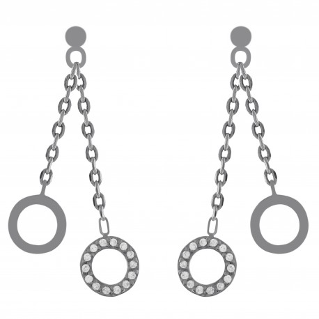 Boucles d'oreilles en Argent 925 rhodié et Oxydes Zirconium