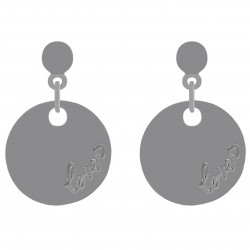 Boucles d'oreilles disque Love en Argent 925