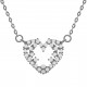 Collier Coeur en Argent 925 rhodié et Oxydes Zirconium