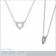 Collier Coeur en Argent 925 rhodié et Oxydes Zirconium