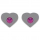 Boucles d'oreilles Coeur en Argent 925 et Cristal rose