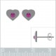 Boucles d'oreilles Coeur en Argent 925 et Cristal rose