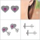 Boucles d'oreilles Coeur en Argent 925 et Cristal rose