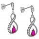 Boucles d'oreilles Infini en Argent 925 rhodié et Oxydes Zirconium