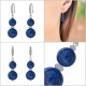 Boucles d'oreilles en Argent 925 rhodié et Lapis Lazuli